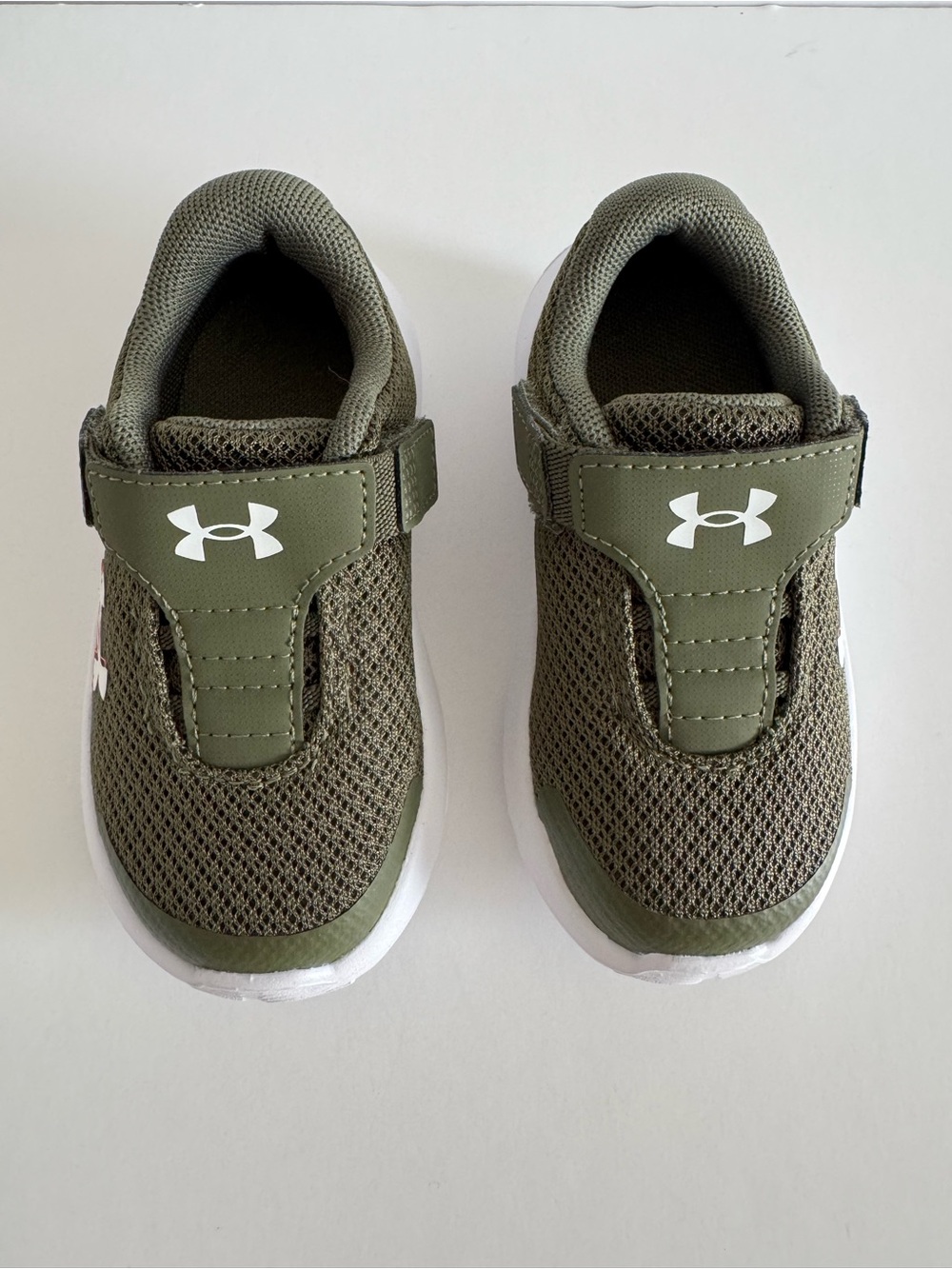Under Armour Kids Olive Green Mesh Velcro Sneakers